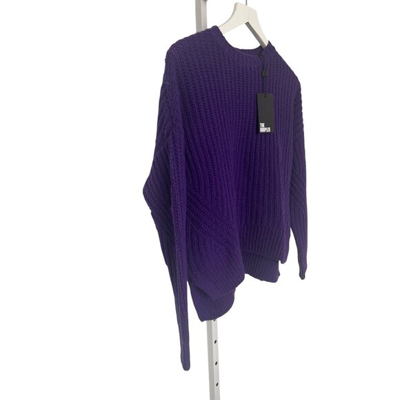 The Kooples Wool Purple Ribbed Knit Cozy Warm Crew Neck Sweater - Picture 5 of 8